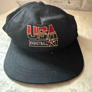 Rare Vintage 90s USA Basketball Black Cap 1992 Dream team 🏀